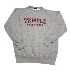 Vintage 2000s Yikes! Temple University Basketball Gray Sweatshirt Men's Medium